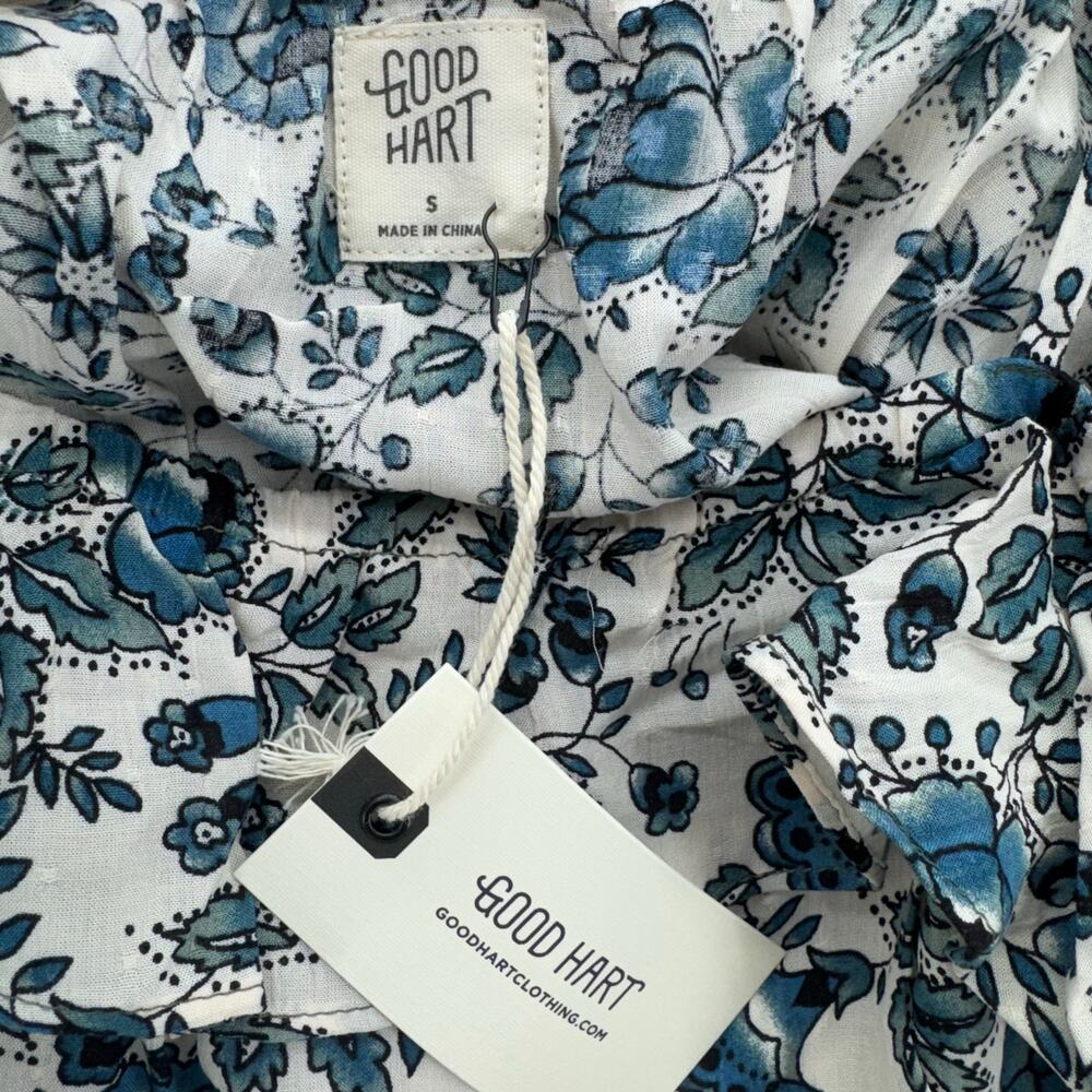 Good Hart Womens Maisie Midi Dress Size Small Blue Cottagecore Summer Beach Boho - Picture 2 of 11